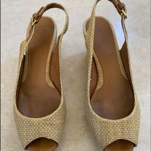 Tory Burch Raffia Wedges.